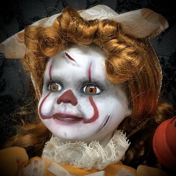 OOAK Creepy Odd 16” Haunted Ghost Clown Doll Scary Halloween Horror Art Doll - Picture 8 of 16